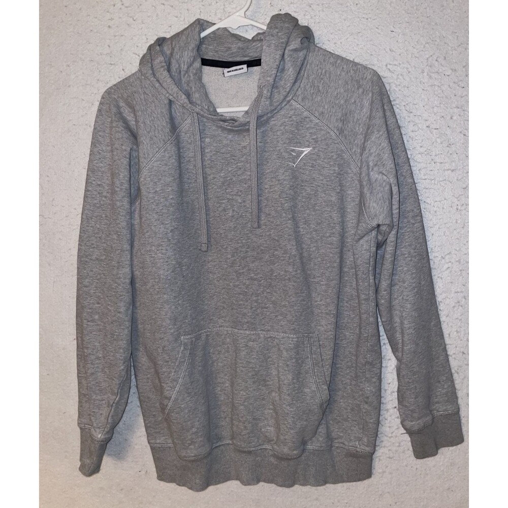 Gymshark Hoodie Sweatshirt Mens S Grey Pullover Hooded Athletic Logo Fleece